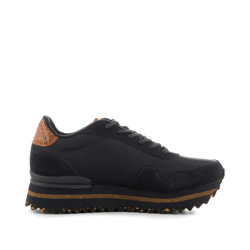 Nora III Leather Plateau - Dark Navy