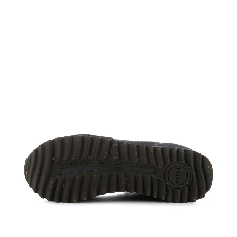 Nora III Leather Plateau - Dark Navy