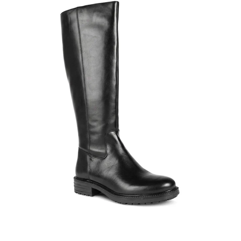Block Heel All Leather Long Boots - MINTL44004 / 329 973