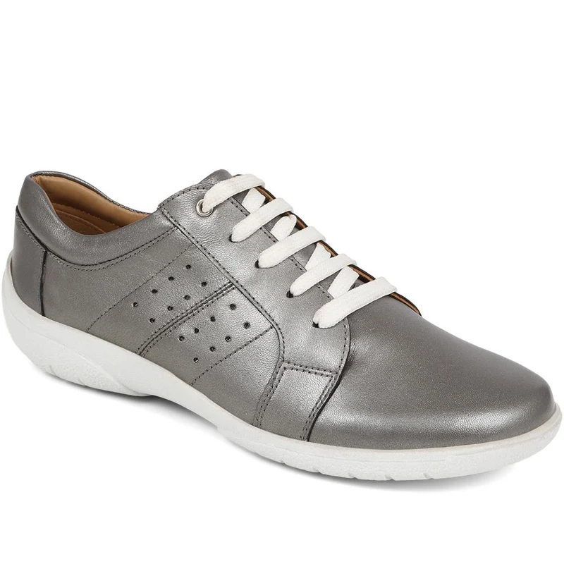 Lace-Up Leather Pumps - NAP39011 / 325 537 - Pewter