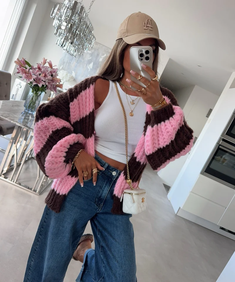 Soft Cardigan Althea Braun Pink