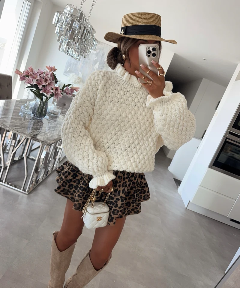 Bubble Pullover Cosima Weiß