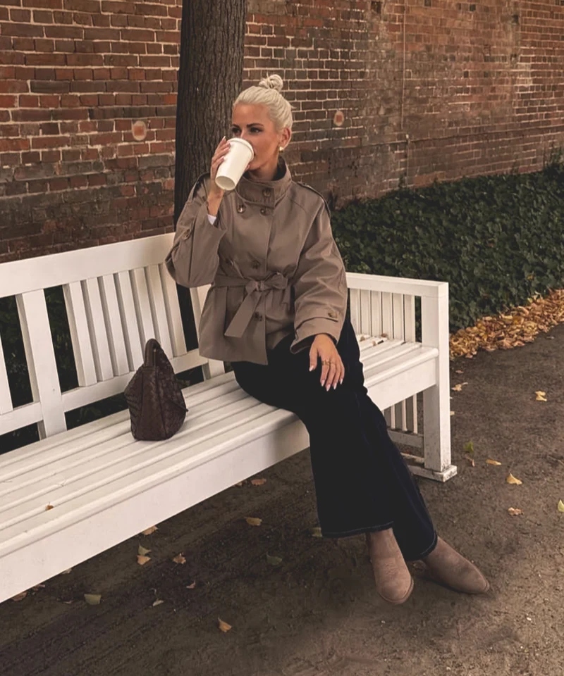 Short Trenchcoat Jacke Olya Taupe