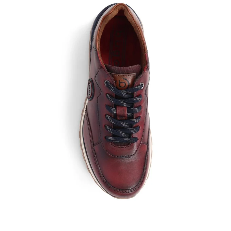 Leather Lace-Up Trainers - BUG39503 / 324 762 - Burgundy