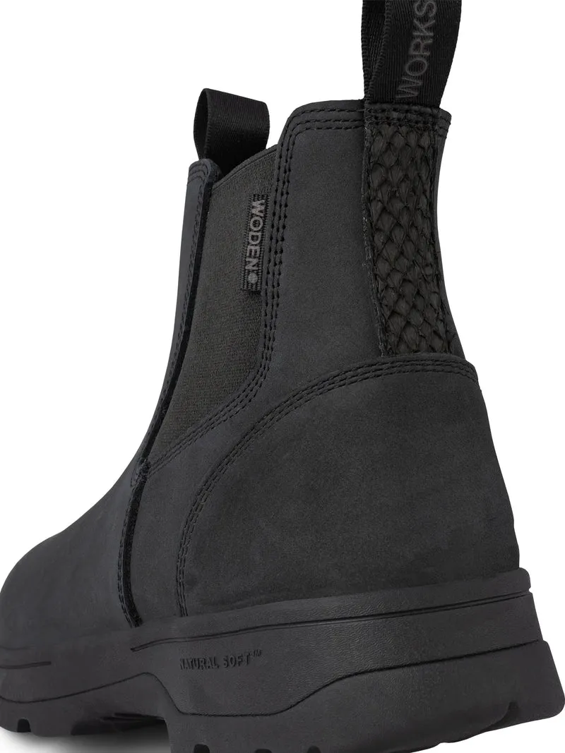 Svend Leather Waterproof - Black