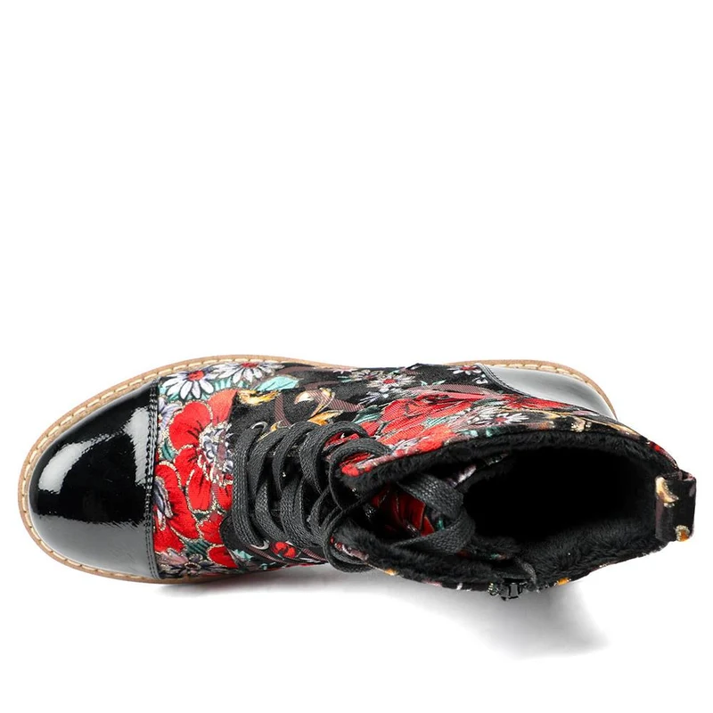 Floral Lace Up Boots - WK42012 / 328 421 - Floral