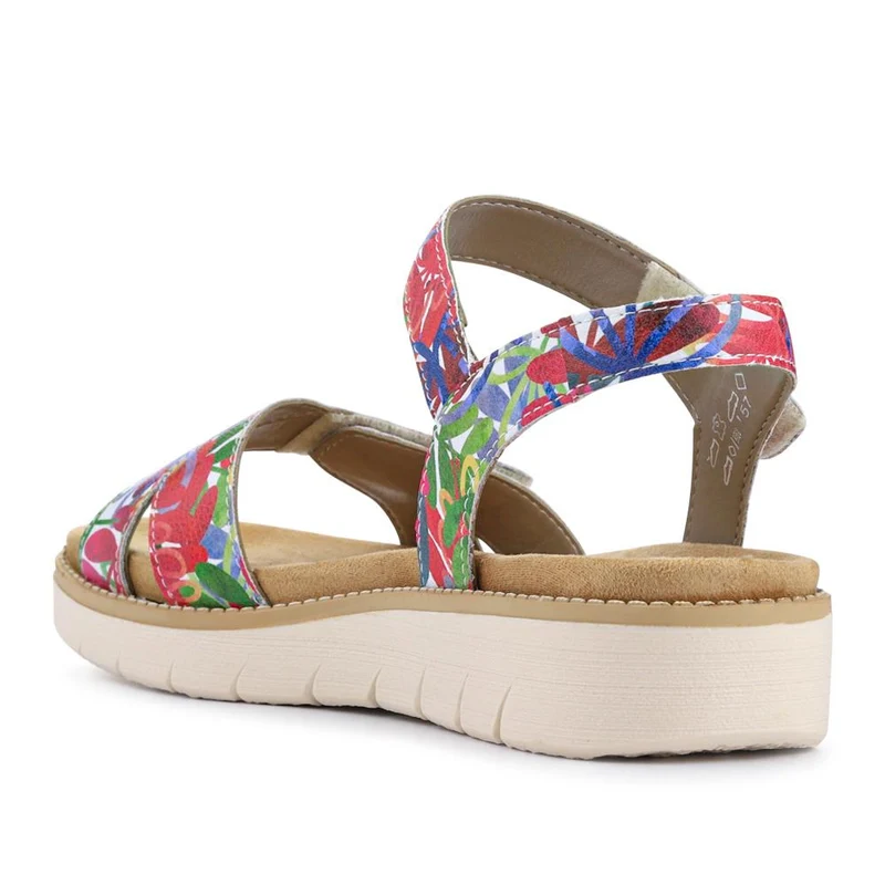 Casual Leather Touch-Fasten Sandals - DRS41507 / 327 086 - Multi