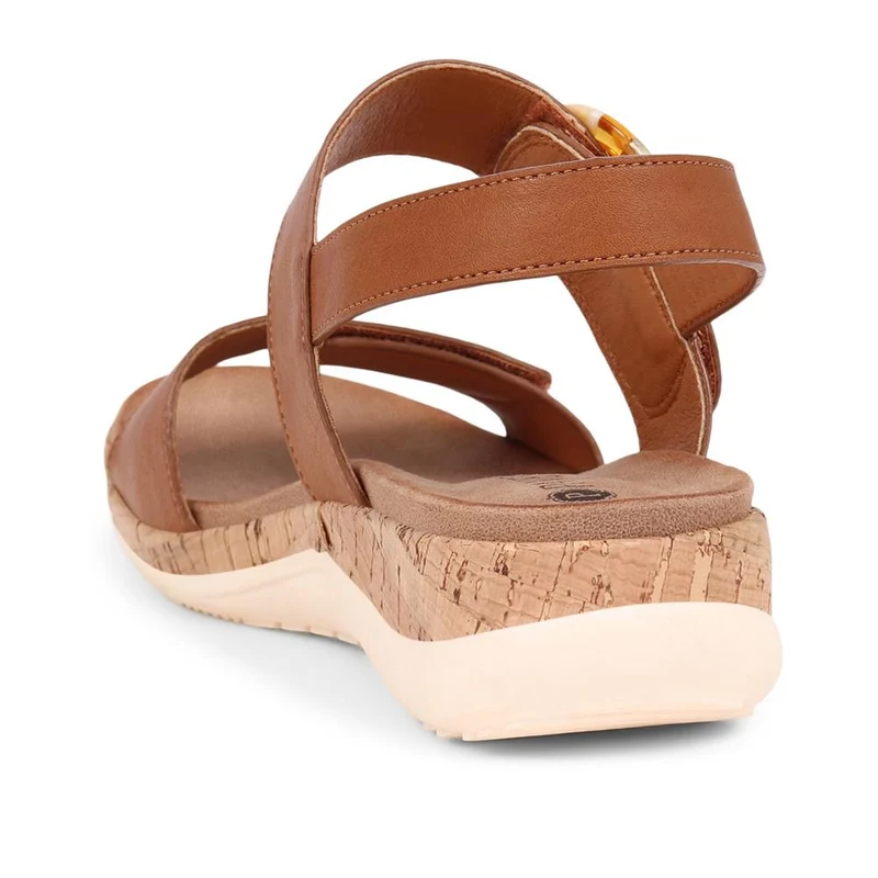 Adjustable Buckle Slingback Comfort Sandals - BAIZH39003 / 325 100 - Tan