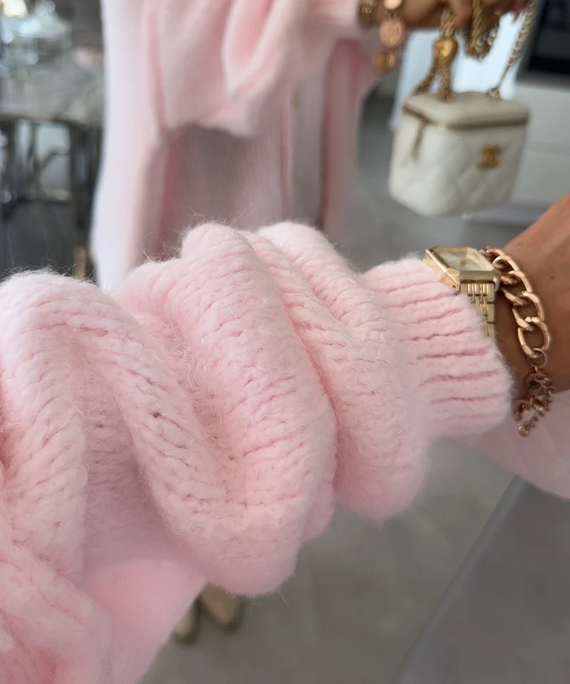 Oversize Strickjacke Jalsien Hellrosa