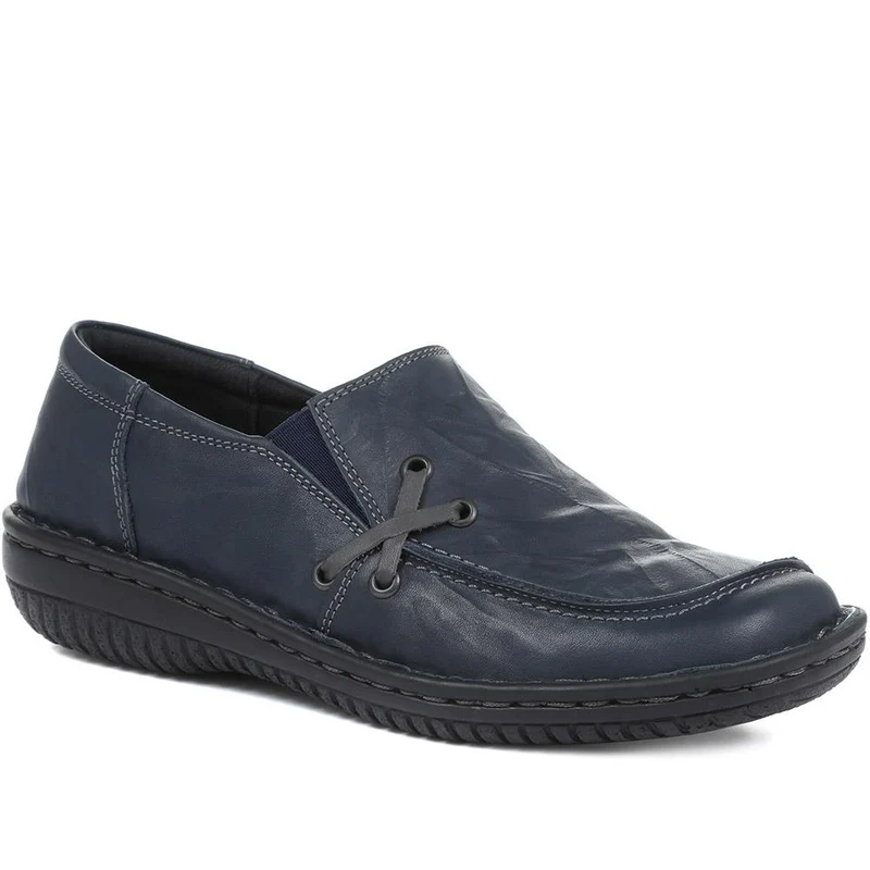 Leather Slip On Shoes - HAK32019 / 319 116
