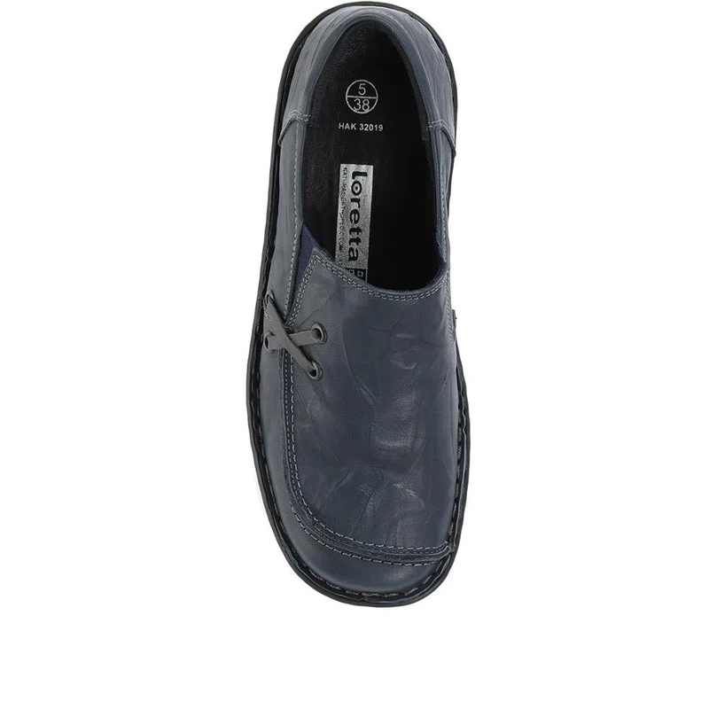 Leather Slip On Shoes - HAK32019 / 319 116 - Navy