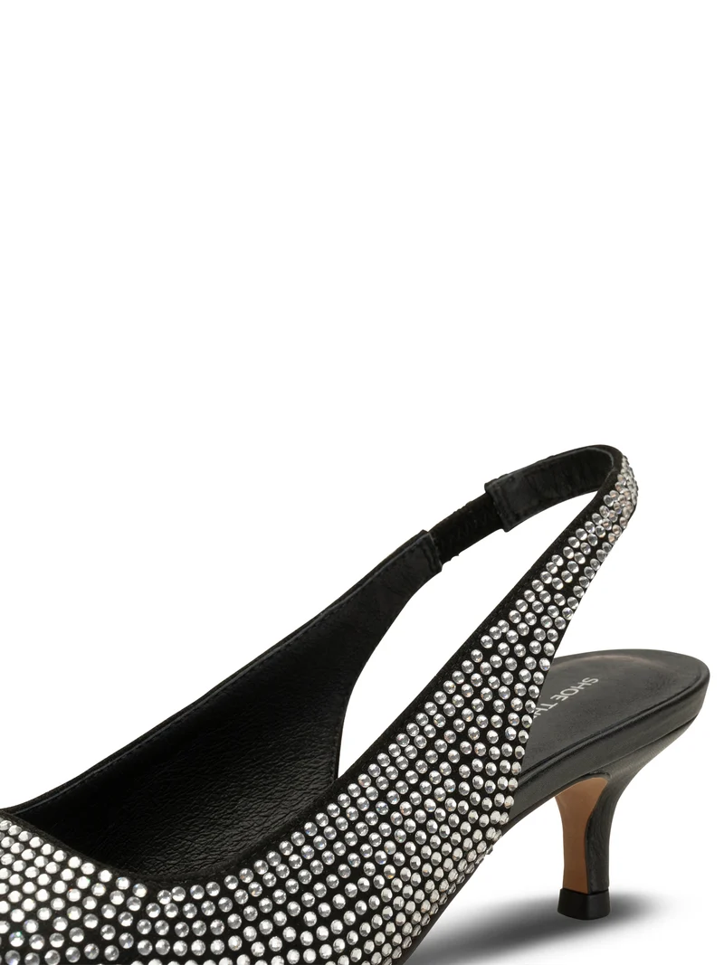 Maxine Slingback Crystal - Black