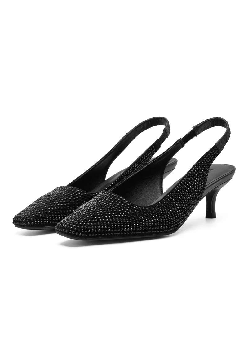 Maxine Slingback Crystal - Black/Black