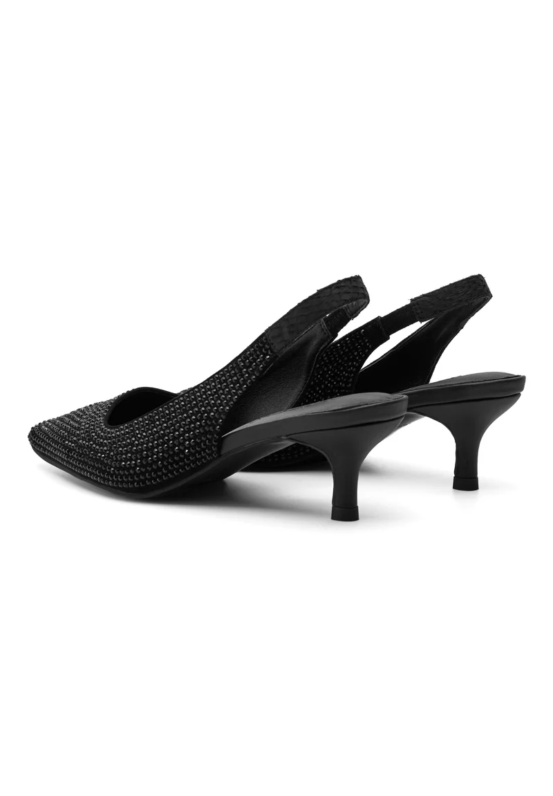 Maxine Slingback Crystal - Black/Black