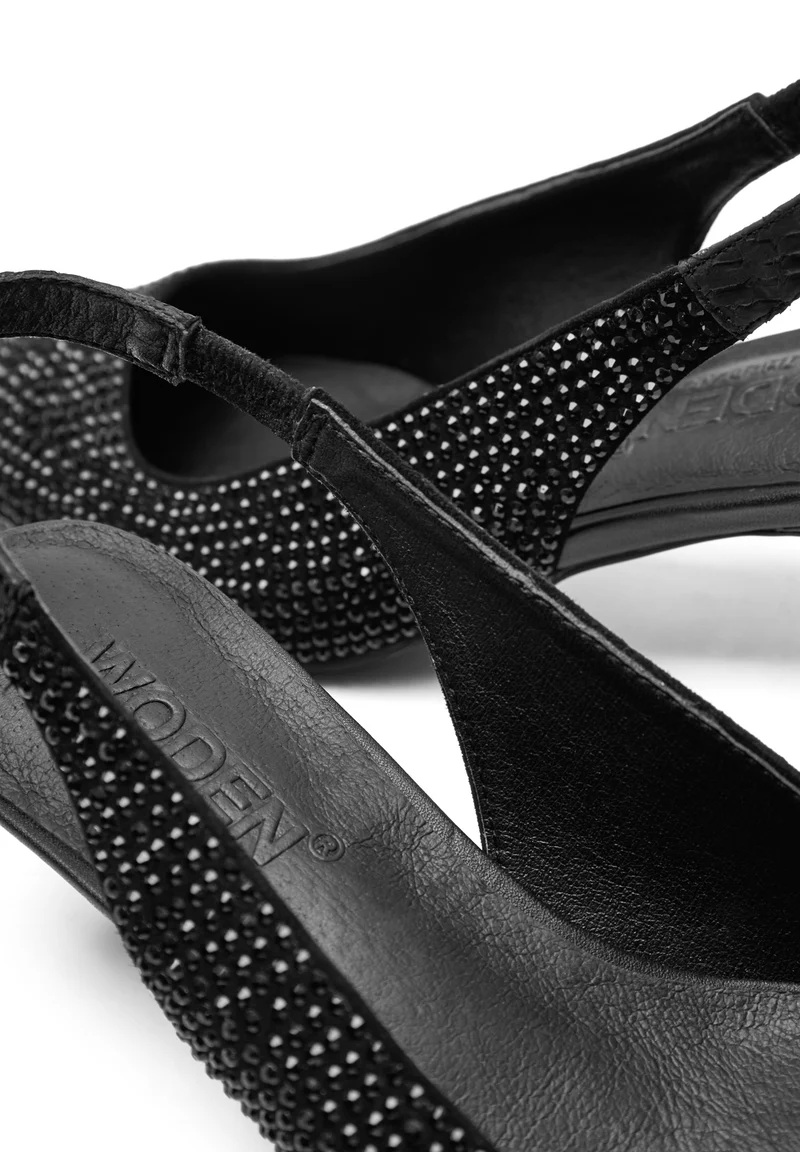Maxine Slingback Crystal - Black/Black