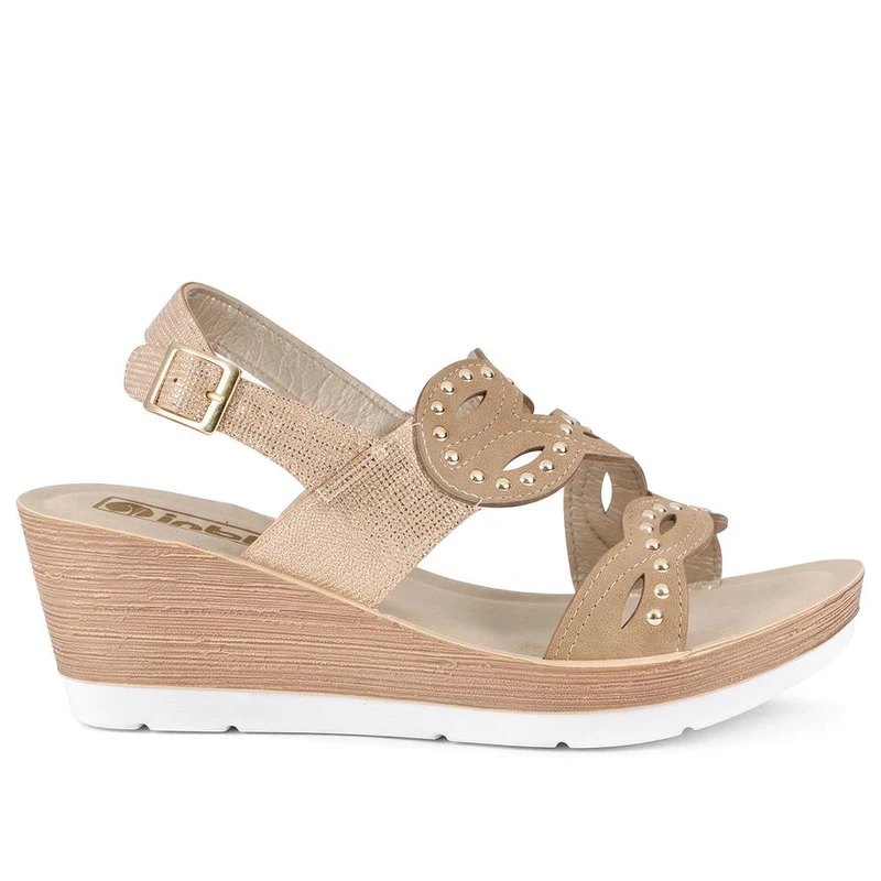 Inblu Wedge Heel Slingback Sandals - INB43062 / 330 712 - Gold