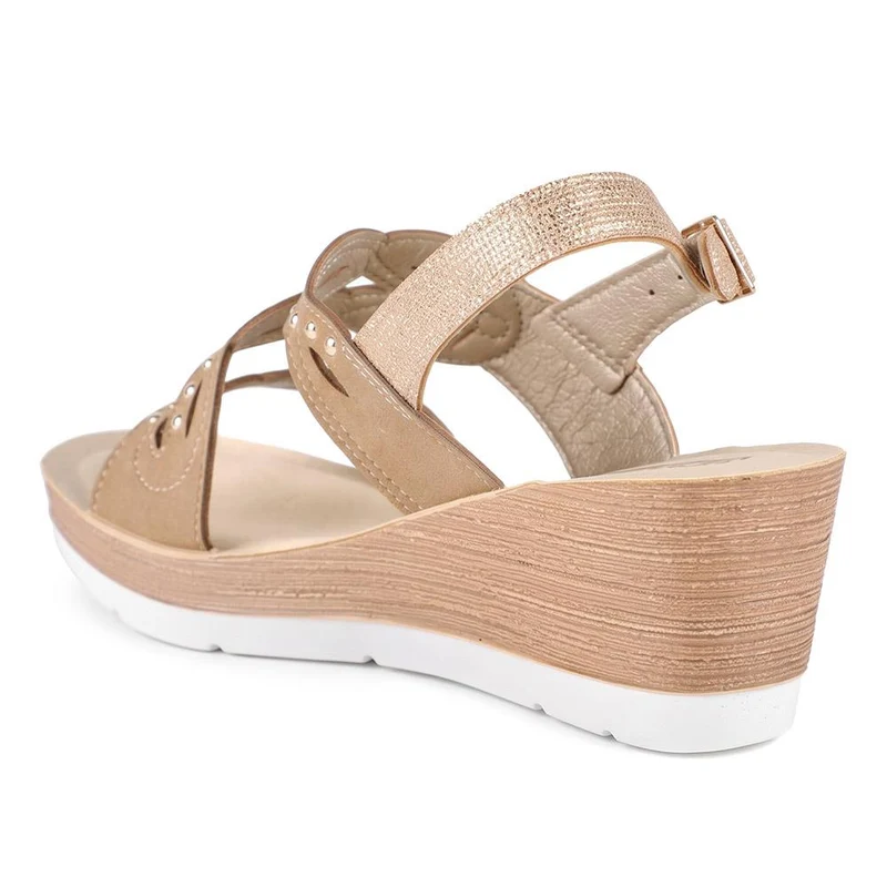 Inblu Wedge Heel Slingback Sandals - INB43062 / 330 712 - Gold