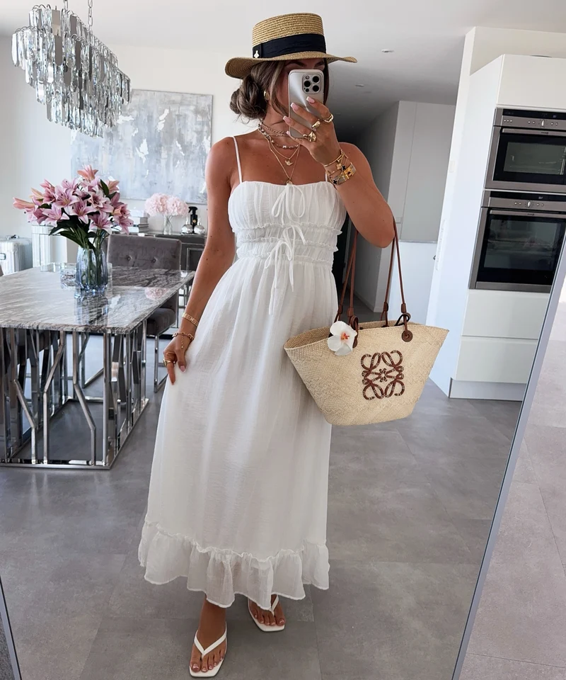 Maxi Kleid Tuva Weiß