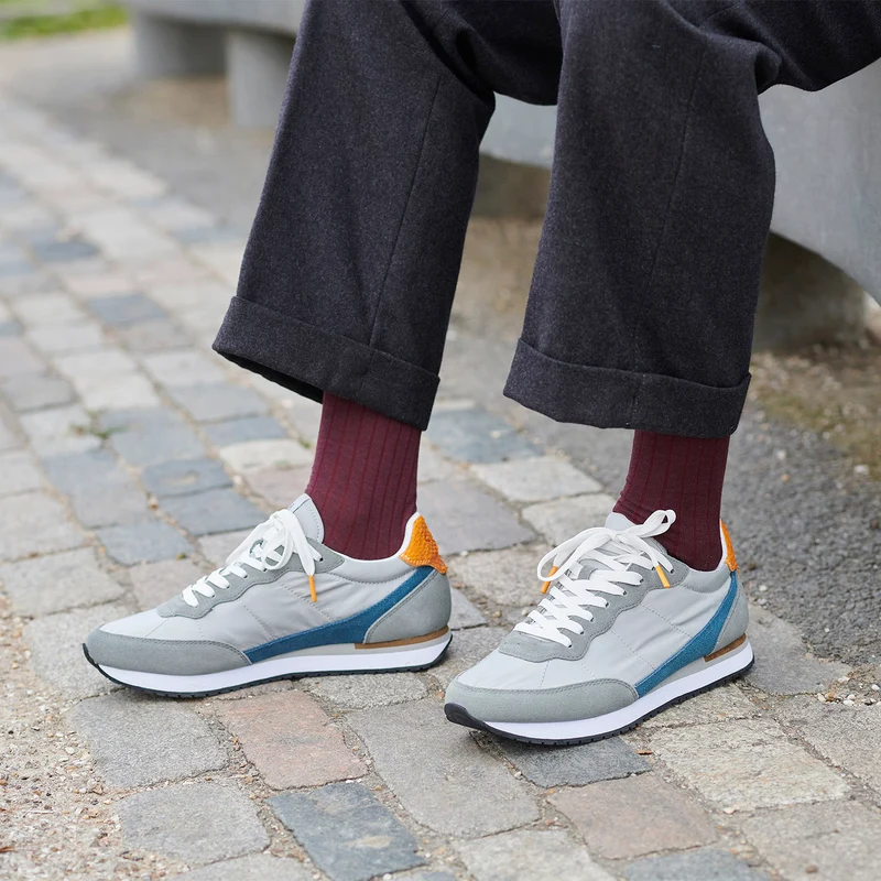 Jansen retro sneaker textile - Grey