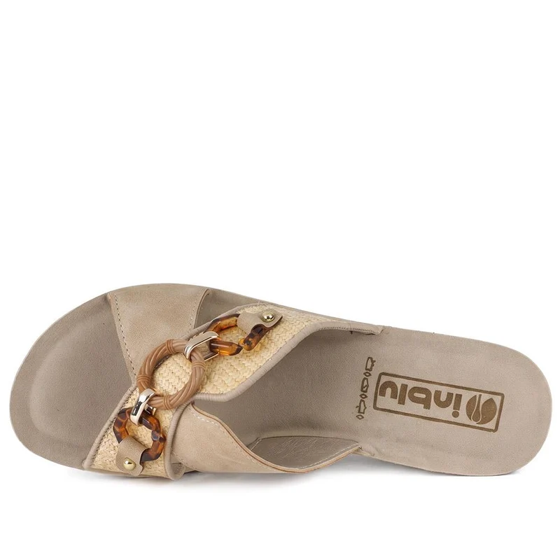 Inblu Art Wedge Heel Strappy Sandals - INB43061 / 330 711 - Beige