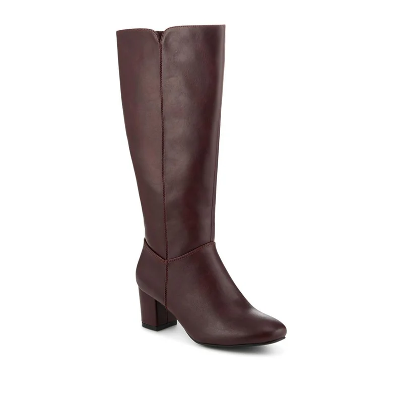 Smart Block Heel Long Boots With Inside Zip - WBINS42076 / 327 972