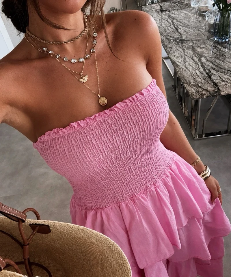 Baumwoll Kleid Karolina Pink