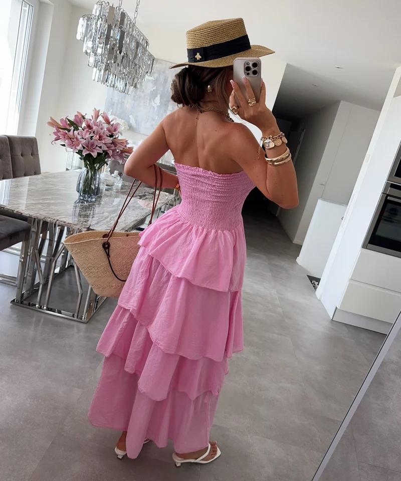 Baumwoll Kleid Karolina Pink