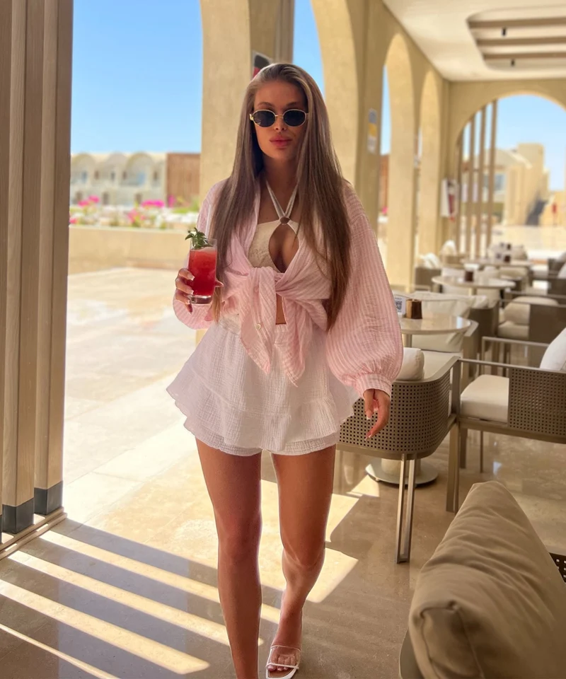 Musselin Set Ronja Streifen Rosa