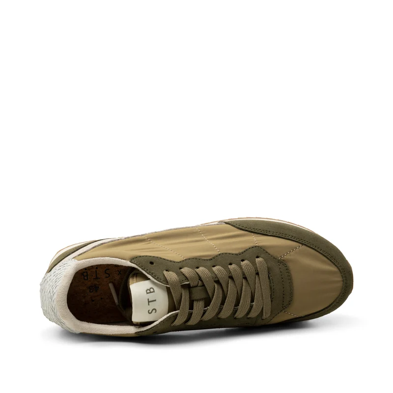 Jansen retro sneaker textile - Khaki