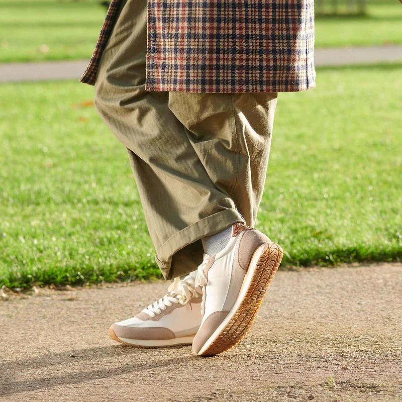 Jansen retro sneaker textile - Taupe