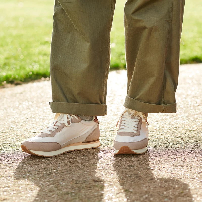Jansen retro sneaker textile - Taupe