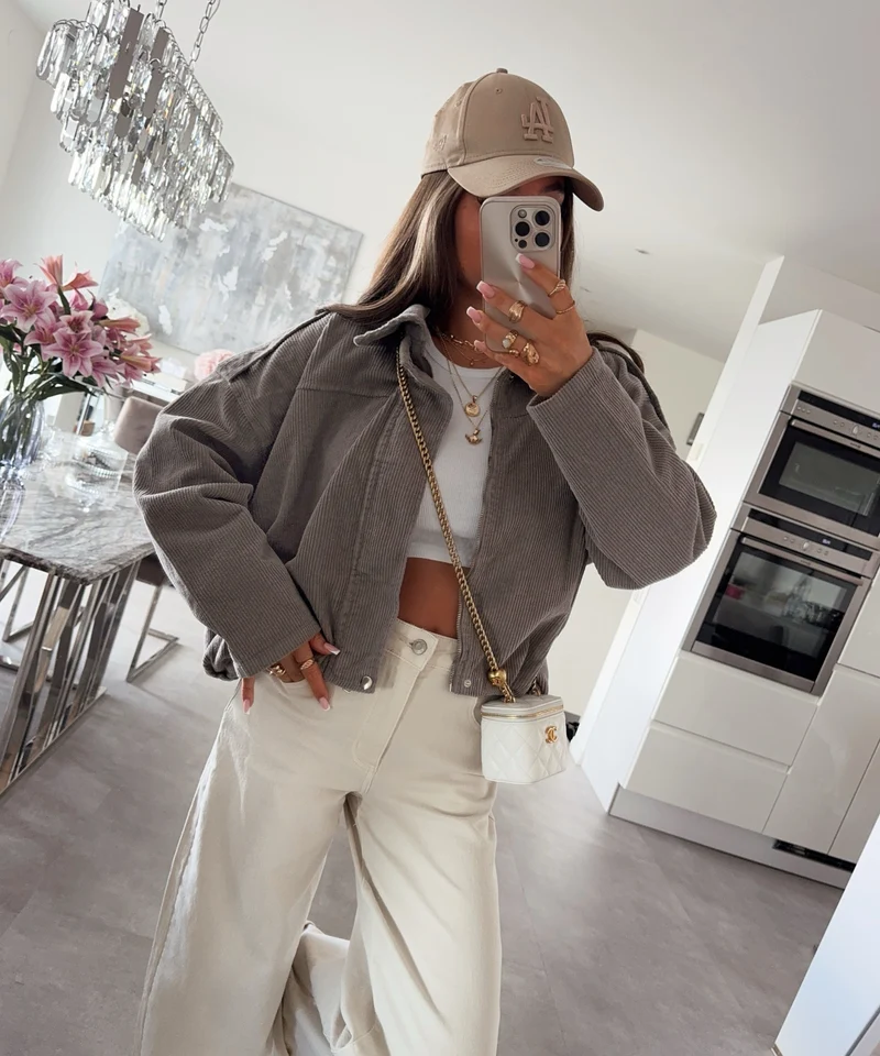 Cord Jacke Amber Taupe