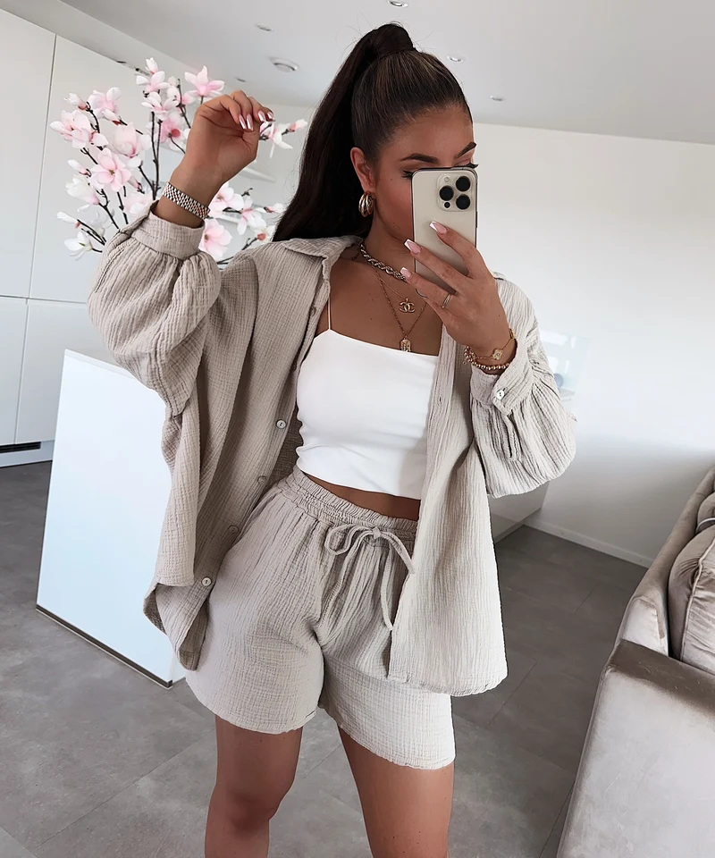 Musselin Set Yves Beige