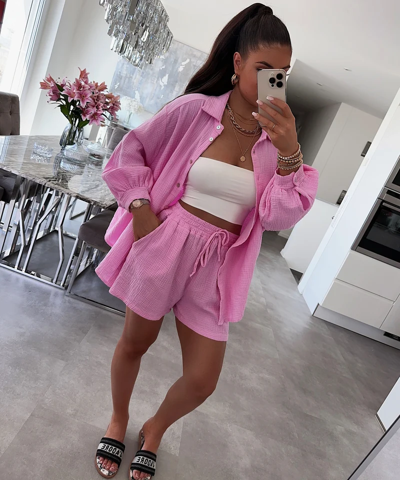 Musselin Set Yves Hellpink