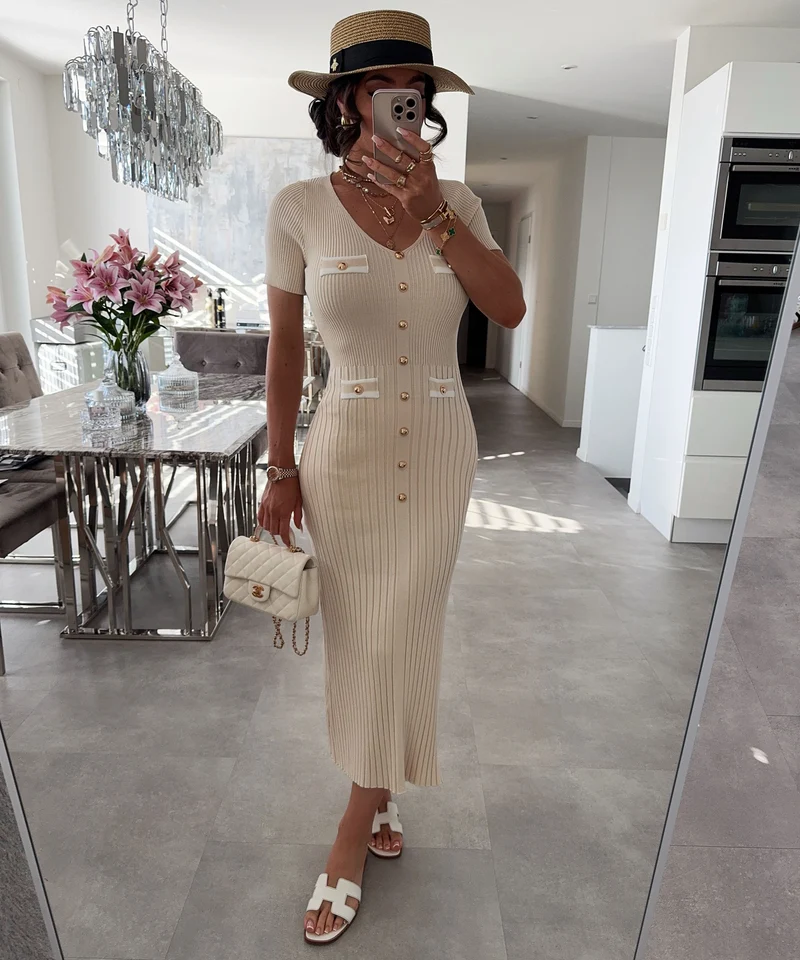 Kleid Augustina Beige