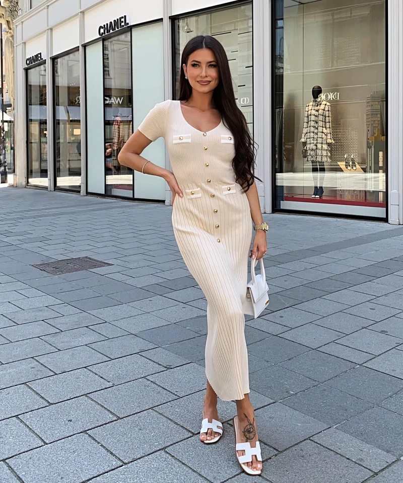 Kleid Augustina Beige
