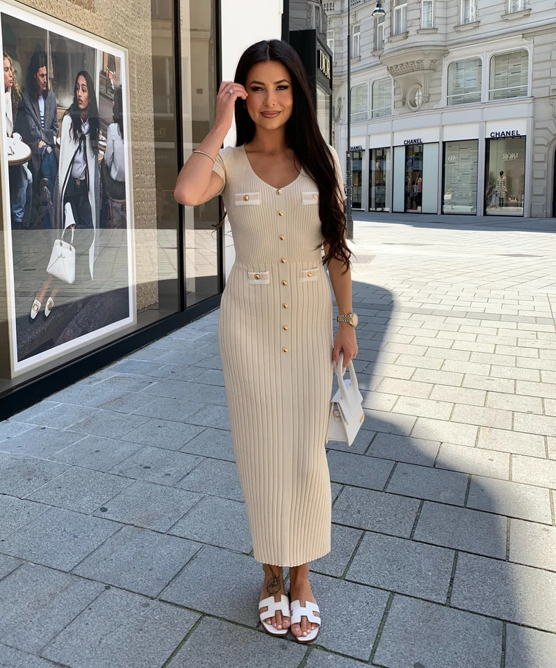 Kleid Augustina Beige