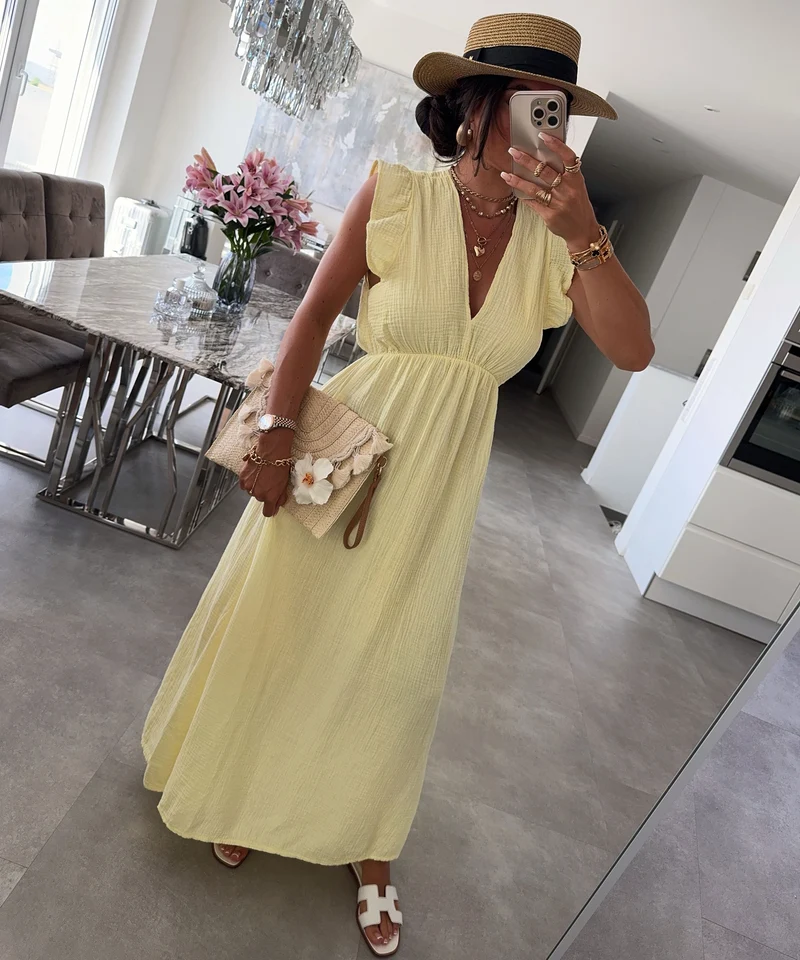 Musselin Kleid Geli Gelb