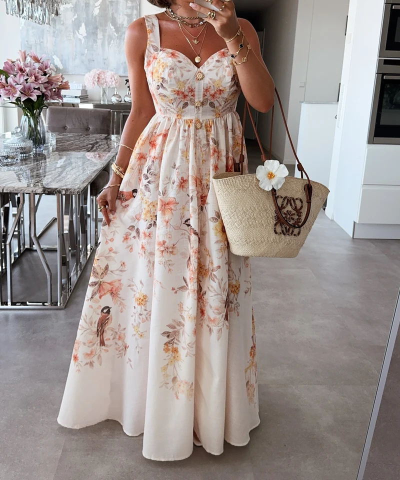 Leinen Baumwoll Kleid Tessi Gelb