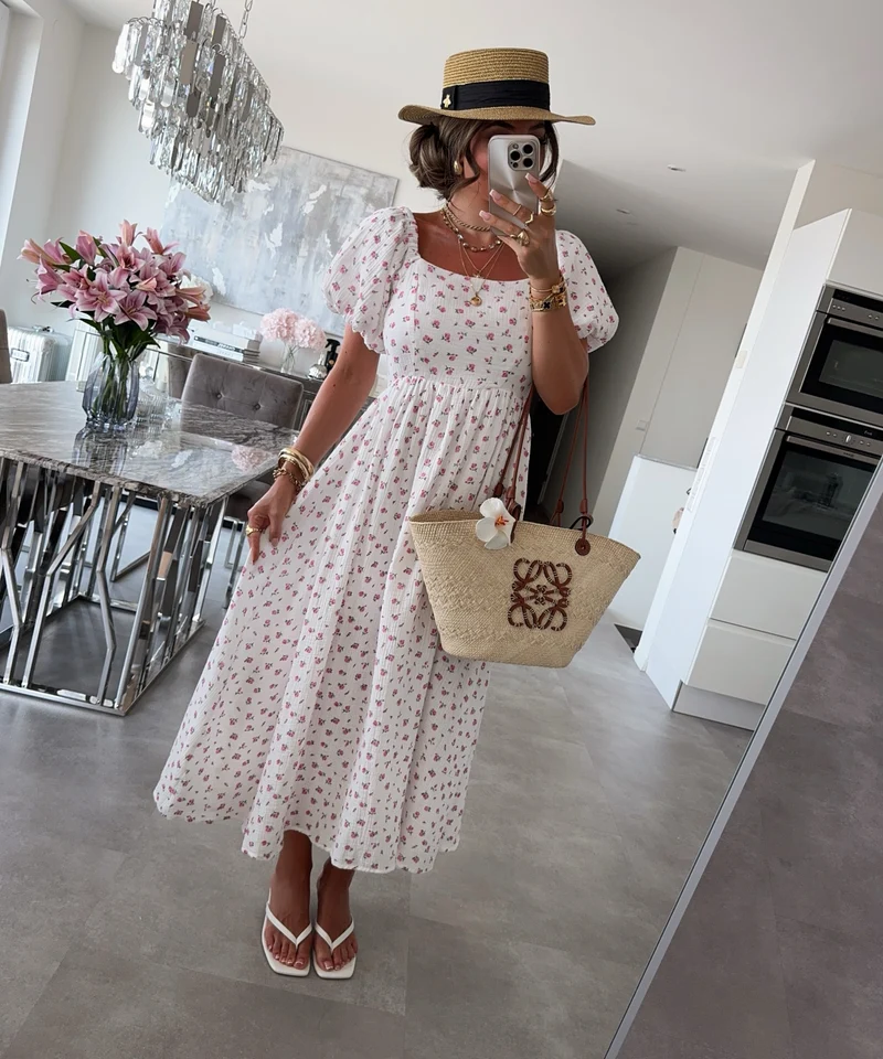 Musselin Maxi Kleid Selya Weiß