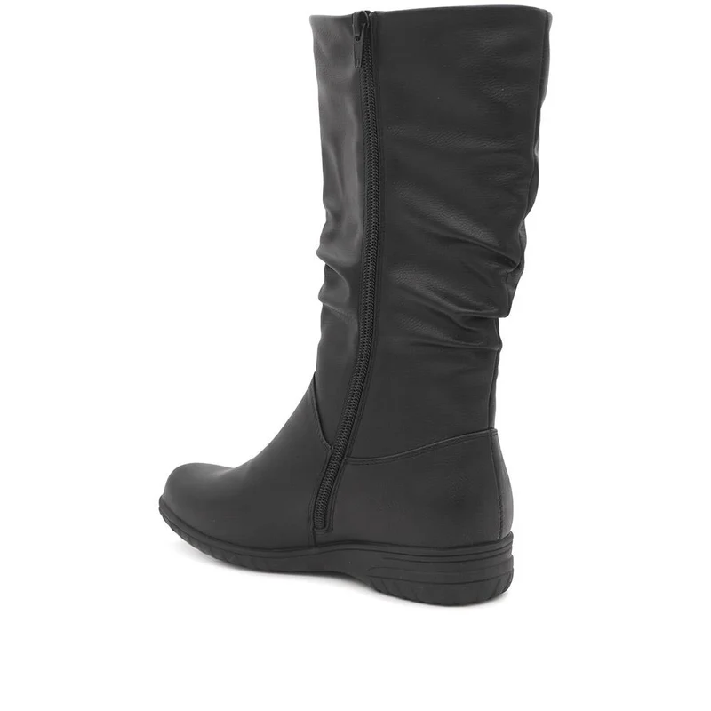Slouched Design Long Boots - WBINS44056 / 329 607 - Black