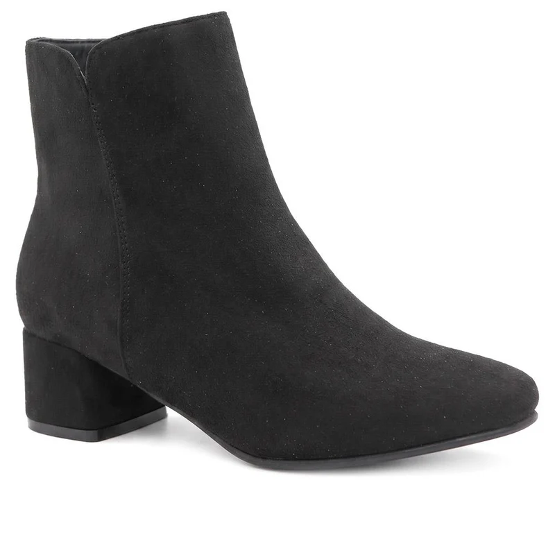 Wide Fit Smart Block Heel Ankle Boots - WBINS44007 / 329 746 - Black