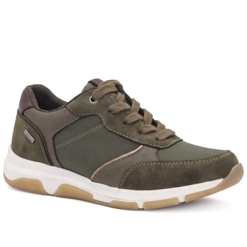 Lightweight Water Resistant Lace Up Trainers - WBINS44037 / 329 870 - Olive