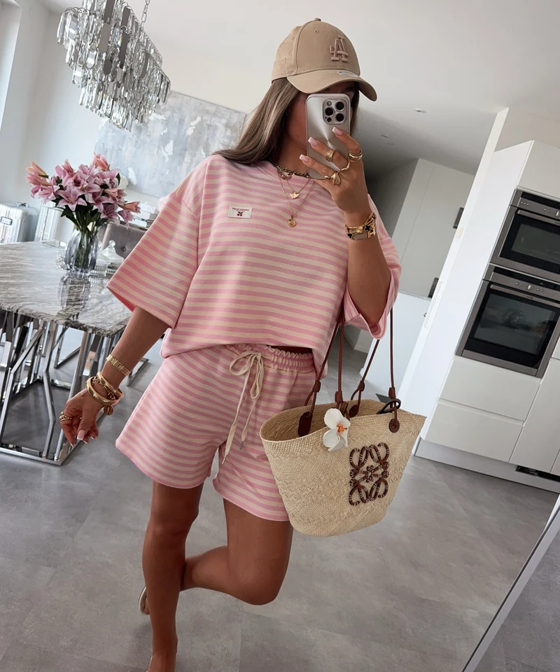 Shorts Cleo Streifen Rosa