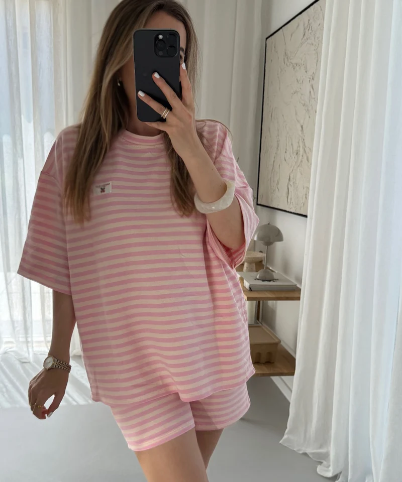 Shorts Cleo Streifen Rosa