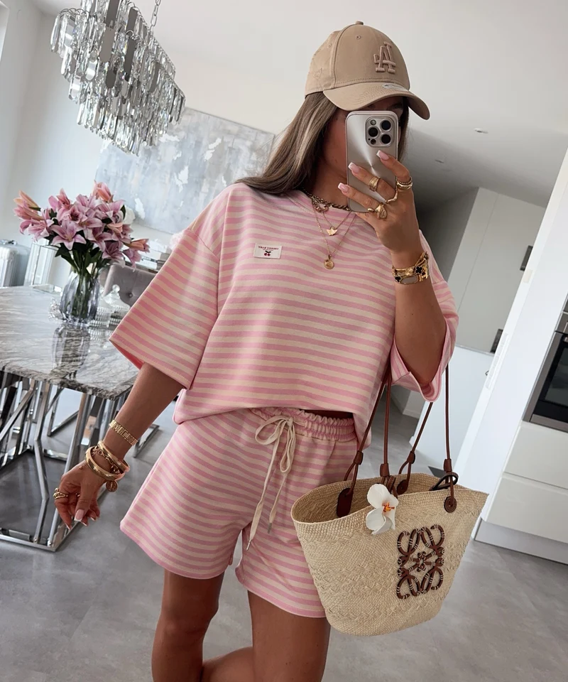 Shorts Cleo Streifen Rosa