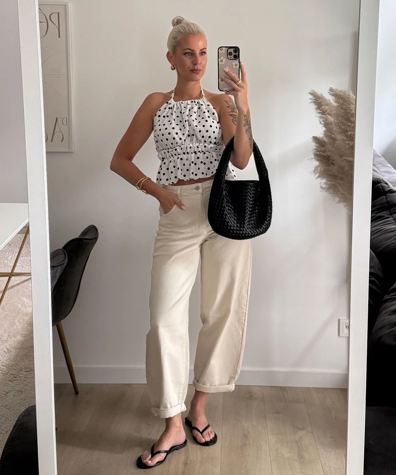 Stretch Balloon Jeans Ronya Creme