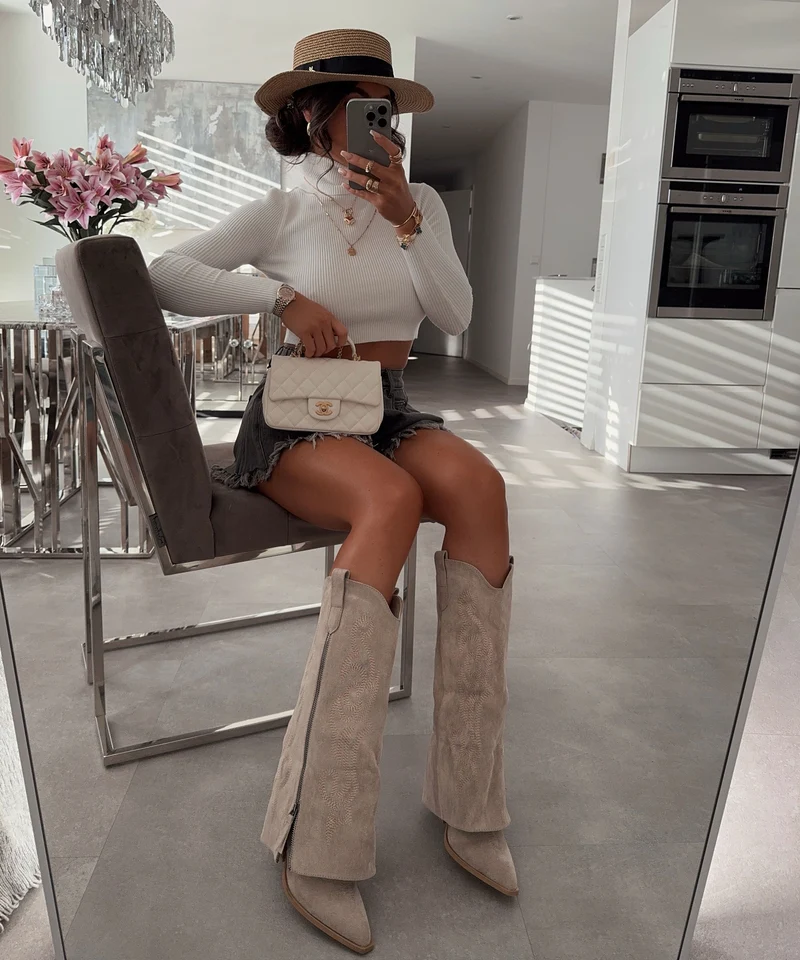 Cowboy Stiefel Lavinia Beige