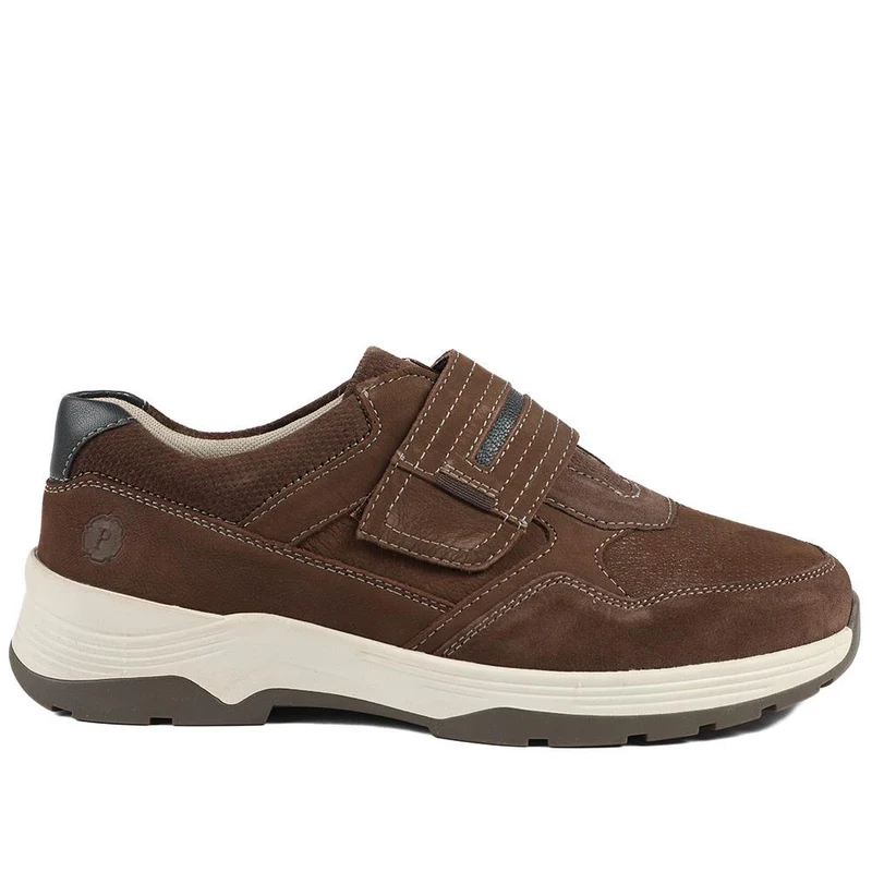 Extra-Wide Stretch Touch-Fasten Shoes - GUY / 326 966 - Brown