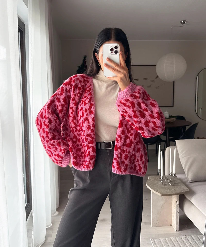 Cardigan Lira Pink Rot Leo